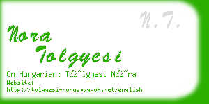 nora tolgyesi business card